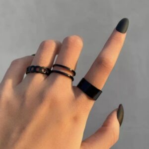 Alloy Plated Dainty Plain Rings set
