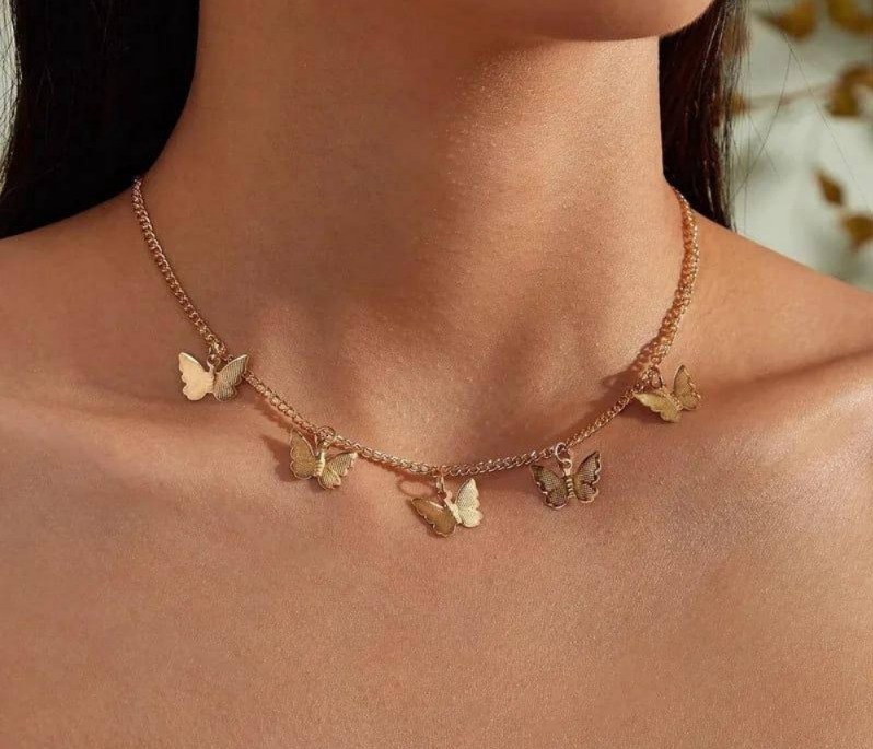 Golden Butterfly Chain Necklace