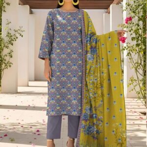 3 Pcs Unstitched Printed Suit