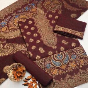 3 Pcs Unstitched Embroidered Suit